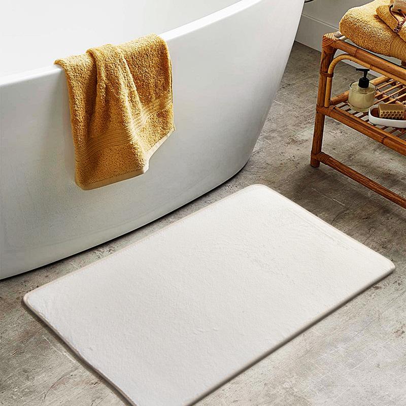 Coral Fleece Emboss Bathroom Cashmere Thickening Mat Bath Non-slip Carpets In Wash Basin Bathtub Side Floor Rug Shower Room Doormat Memory Foam 3D Pad