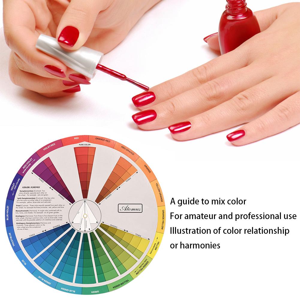Tattoo Color Wheel Paper Card Color Learning Guide Nail Pigment Selector Card