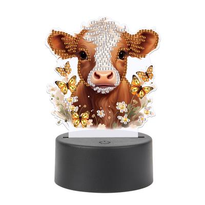 Acrylic Double Sided Diamond Art Light Ornaments Diamond Painting Bedside Lamp Rhinestones Night Lamp for Adults Beginners