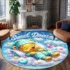 1pc Pooh Bear Carpet, Round Rug, Comfortable, Suitable for Entryways, Living Rooms, Office, And Bedrooms, Christmas Decoration