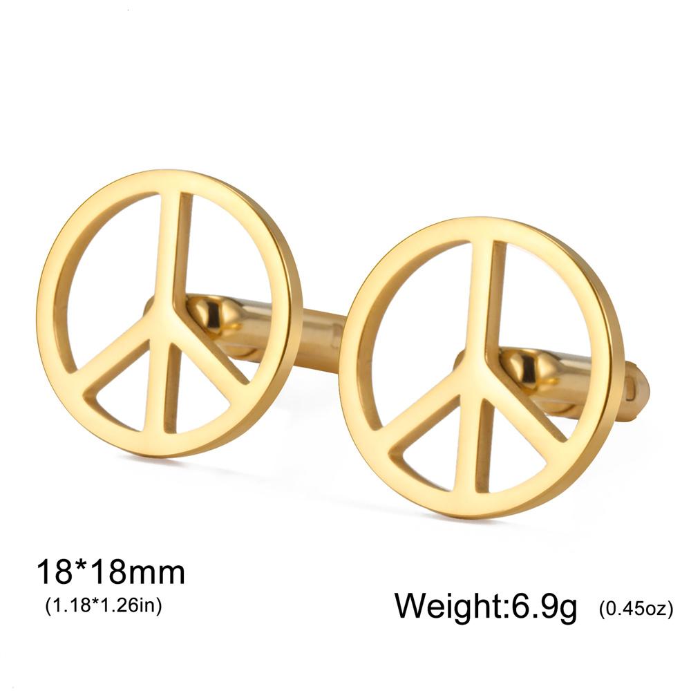 My Shape Peace Sign Cufflinks Stainless Steel Cufflinks Men Classic Cuff Buttons Wedding Business Shirt Suits Fashion Jewelry