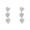 @Special Silver Full Diamond Love Stud Earrings Temperament Fringed Earrings Design High-end Earrings