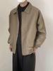 Men's Black Korean Style Loose Lapel Jacket for Spring and Autumn