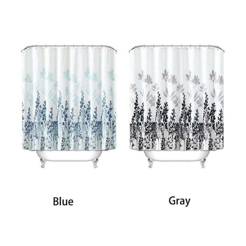 Floral Shower Curtain Waterproof Fabric Shower Curtain 180*180cm with 12 Hooks for Home Hotel Bathroom