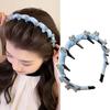 Women Headband Shiny Rhinestones Bright Color Fabric Cover Hair Hoop