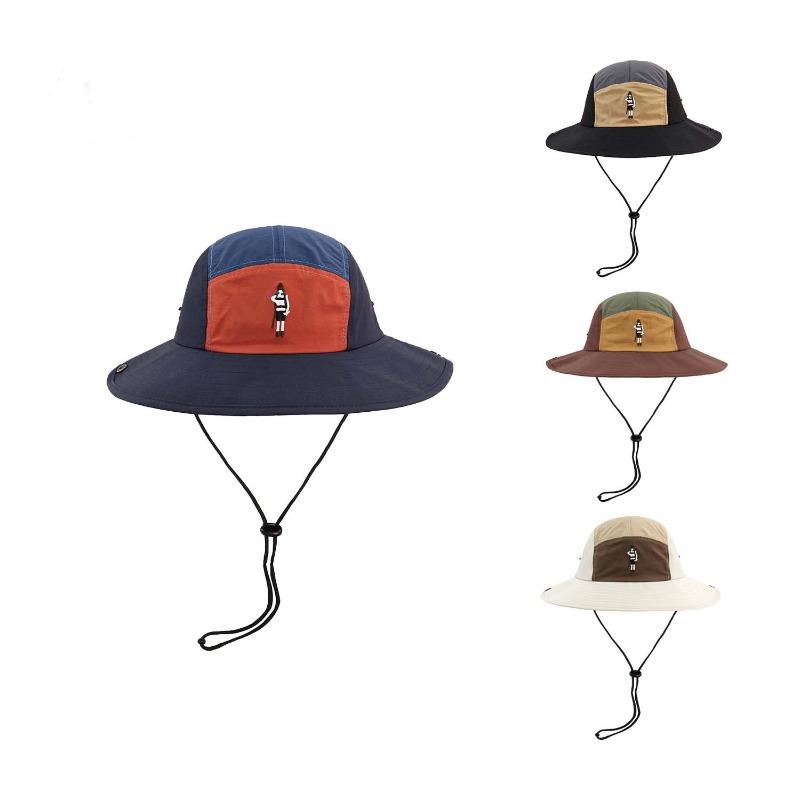 Retro color matching quick drying bucket hat outdoor mountain visor mountain camping sun protection western denim