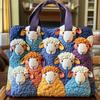 Borsa a Mano Stampata con Motivo di Agnello - Borsa a Spalla