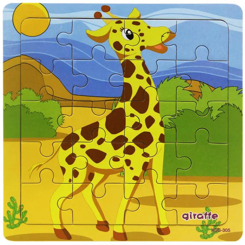 Toys Educational Cute Cartoon Baby Puzzle Wooden Small Piece Train Toy Wooden Jigsaw Puzzle For juguetes educativo Kids Children