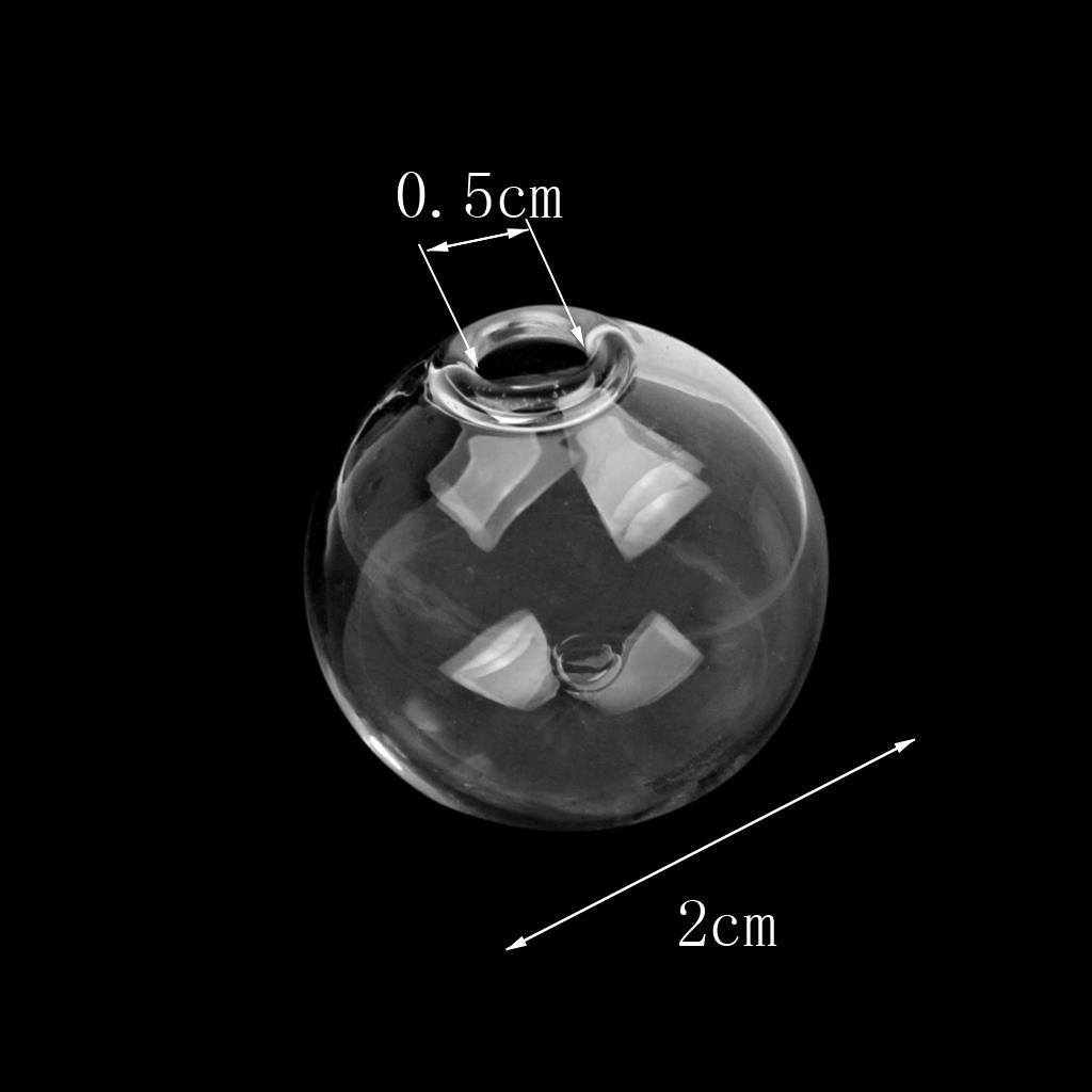 Globe Glass Bottle Pendant Locket 20mm Ball 5mm Mouth 10PCS Clear