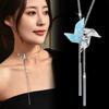 Autumn And Winter Personality Versatile Windmill Long Pull Fringed Necklace Femininity High Sense Sweater Chain Luxury