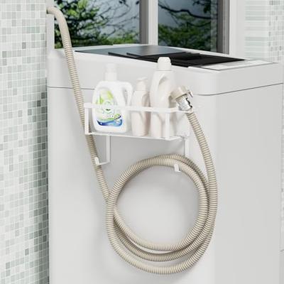 RCHYFEED Waschmaschinen-Seiten-Magnetischer Multifunktions-Schlauchhalter mit Haken zur Aufbewahrung des Wasserzulaufschlauchs, Wäscheseitenständer, Magnetischer Aufbewahrungsständer,