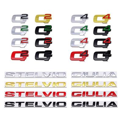 RZUD8 3D Kovový Q2 Q4 Písmenový Znak Zadní Giulia Stelvio Znak na Kufr Samolepky na Auto Pro Giulia Stelvio Doplňky pro Styling Auta