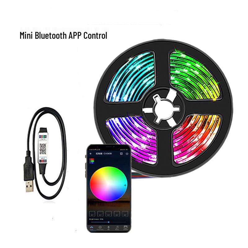 5V RGB LED Strip Lights with Remote & Bluetooth Music Sync for TV Background