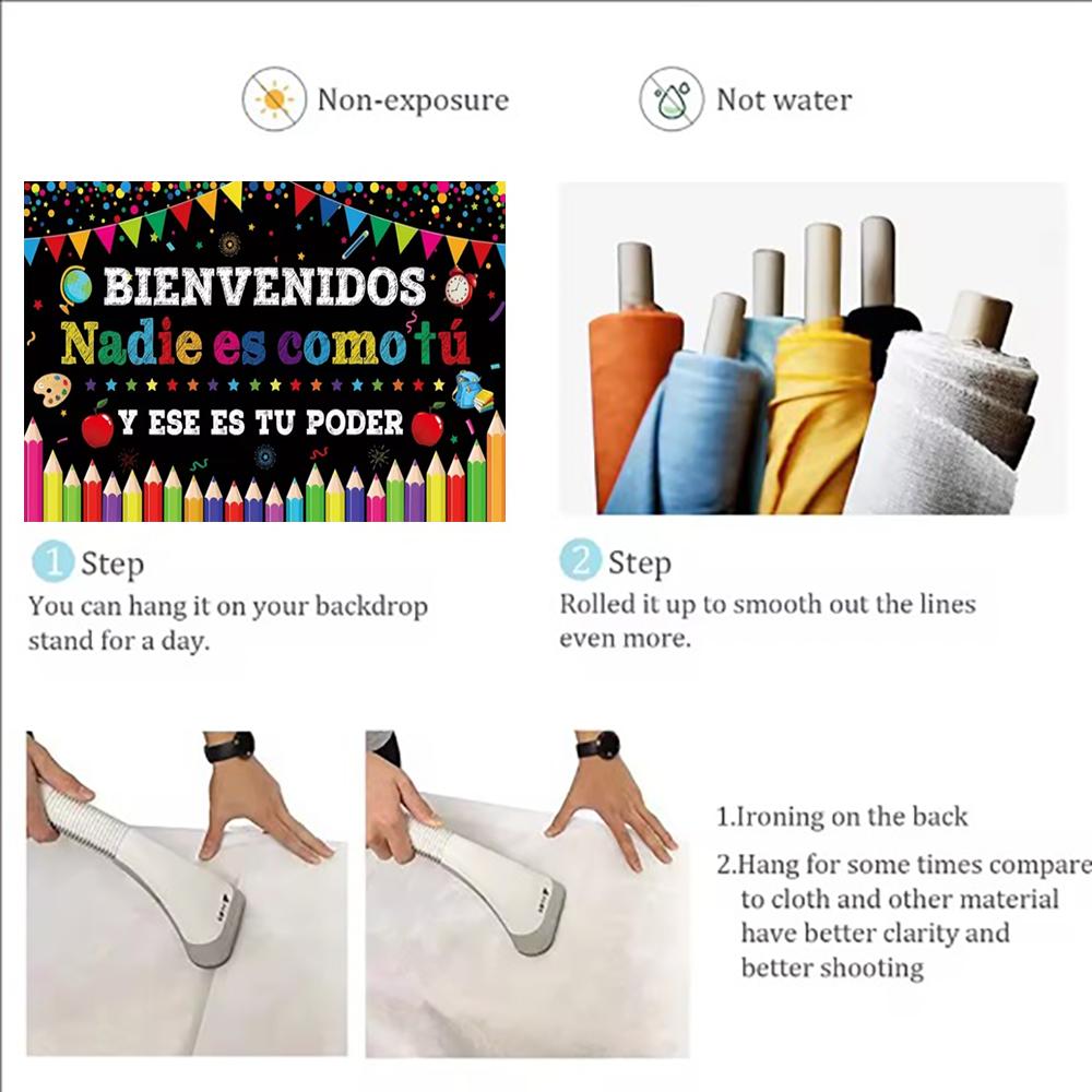 Spanish Welcome Back To School Theme Background Classroom Outdoor Decorations School Party Supplies Photography Backdrop Banner2527