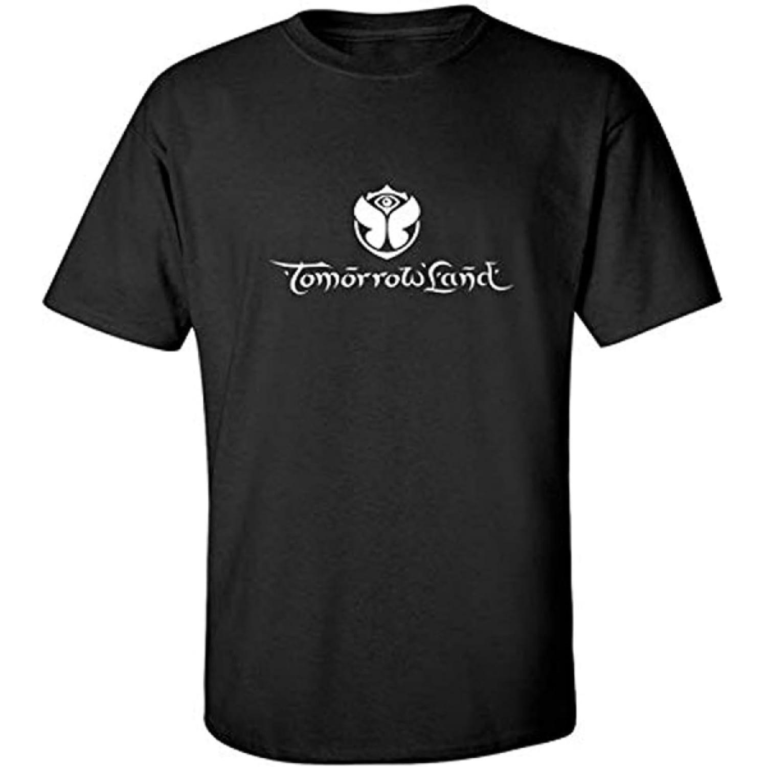 

Tomorrowland Short Sleeve T Shirt Adult T Shirt Cool Printed T Shirt Pure Color Printing T Shirt Black XXXXXL чорний