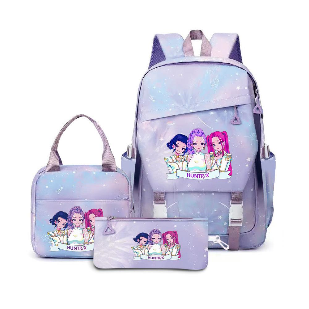 Kpop Demon Hunters, Elementary School Bag, Children'S Backpack, Lunch Bag, Pencil Bag, Three-Piece Set, Student Backpack