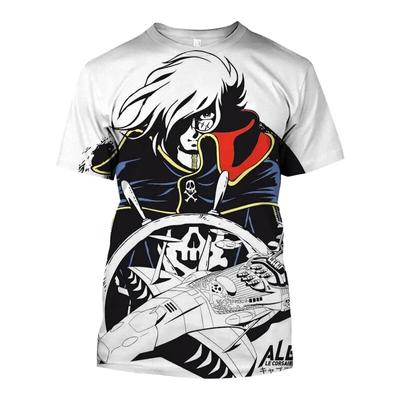 Space Pirate Captain Harlock Albator T-Shirts Anime 3D Print Streetwear Men and Women Casual Fashion Oversize Tees Kids Plus Size Tops