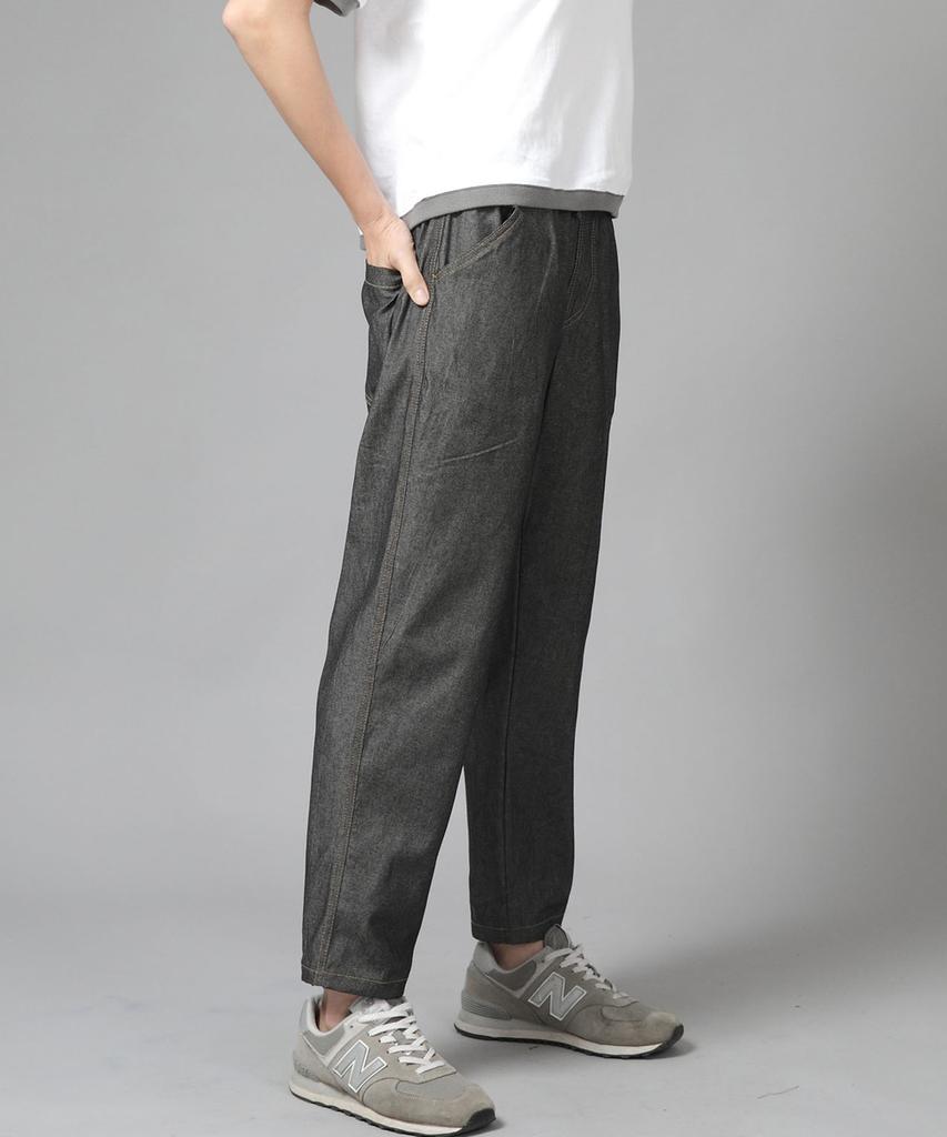 Seinteukeulu Bridgefill Elastic Waist Pants Bwd-324 Gray Black Denim Brs