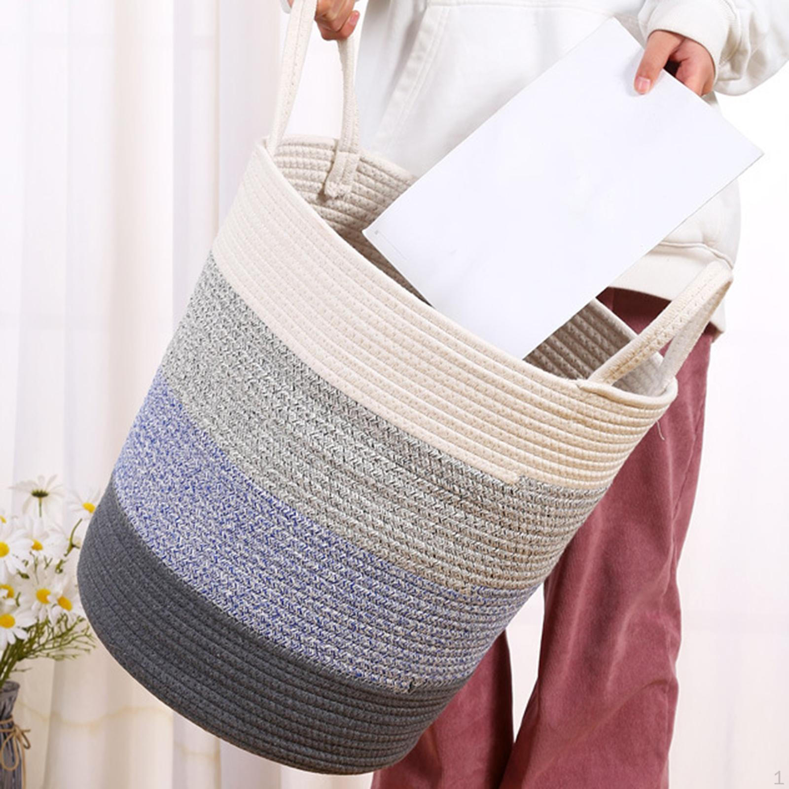 

Dirty Clothes Hamper Rope Basket Large Opening Woven Baskets for Storage Toys 4 colors