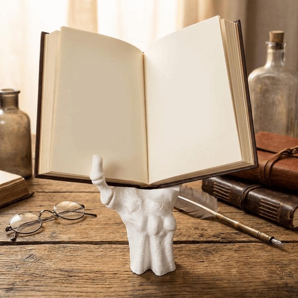 Gothic Style Halloween Skeleton Hand Shaped Bookshelf 3D Printing Book Display Rack Home Decor