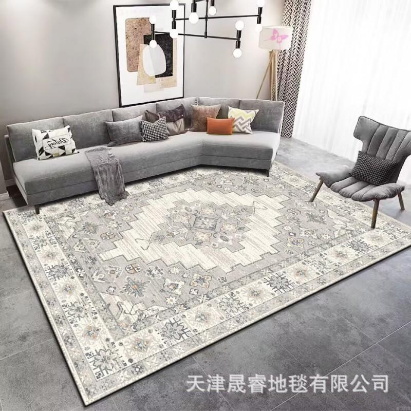 Modern Geometric Area Rug Living Room Bedroom Non-Slip Washable Soft Faux Wool Carpet Square