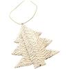 Golden Iron Christmas Tree Ornament with Silver Three Dimensional Letter Card for Christmas Holiday Home Decoration