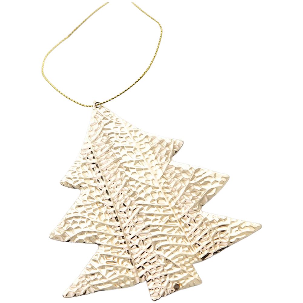 

Golden Iron Christmas Tree Ornament with Silver Three Dimensional Letter Card for Christmas Holiday Home Decoration