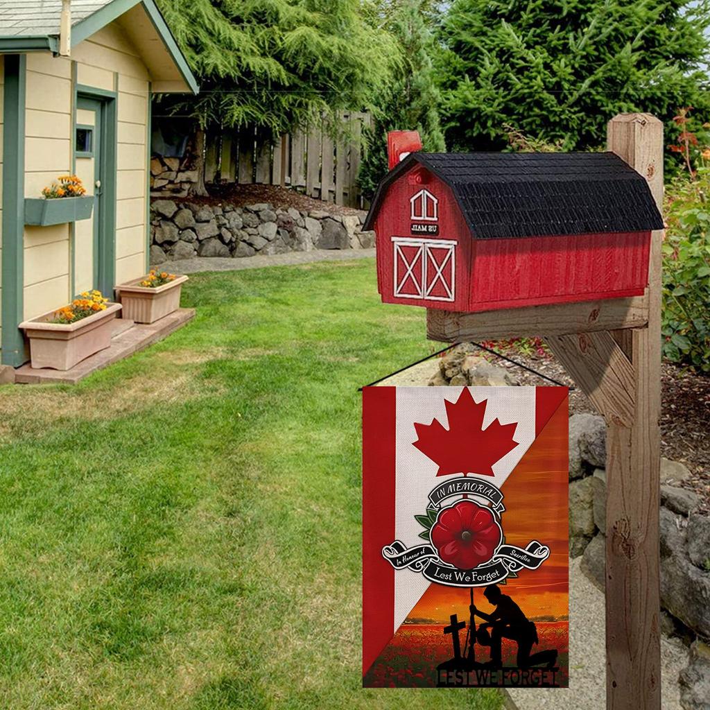 Memorial Day Flag, Lest We Forget Veterans Garden Flag, 12 X 18 Inch Double Sided, Military Soldiers Veterans Patriotic Yard Outdoor Decoration