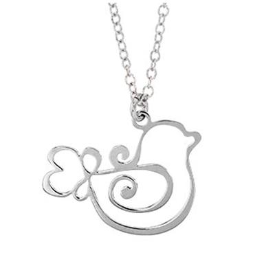 [Q9397] - Handmade Silver 'Bird' Silver Necklace (rhodium-plated) - 22x15 Mm