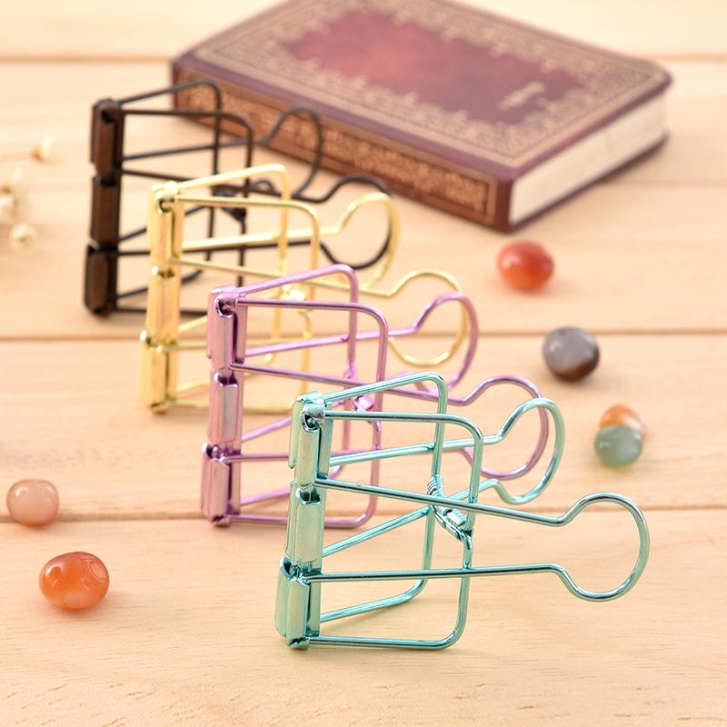 5/40Pcs Rosegold Binder Clips Paper Clip Office School Supplies Binding Supplies Files Bag Documents Bag Clips Metal Clips