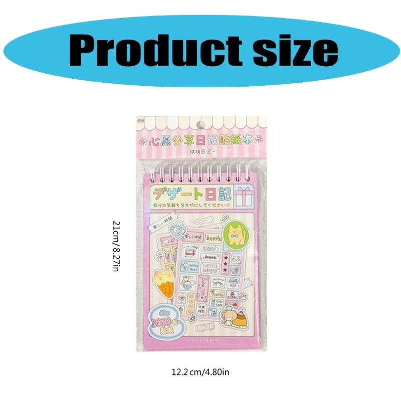 Decorative Sticker Book 63Sheets/Pad Water Resistant PET Sticker for Journal Notebook Planner Album Embellishments