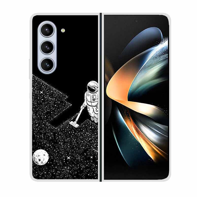 For Samsung Galaxy Fold 6 Case Cool Space Animal Clear Hard Phone Cases for Galaxy Z Fold6 5G 2024 Back Cover Zfold6 Shells Capa