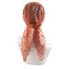 Elegant Rose Embroidered Square Scarf Women Lightweight Headwrap Breathable Neck Wrap