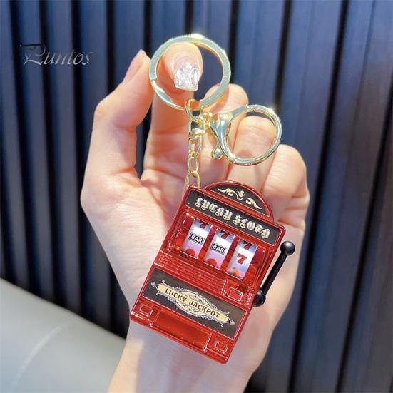 Mini Casino Game Console Keychain Portable Plastic Key Chain Fun Gift for Gamers Multi-Functional Gaming Key Ring