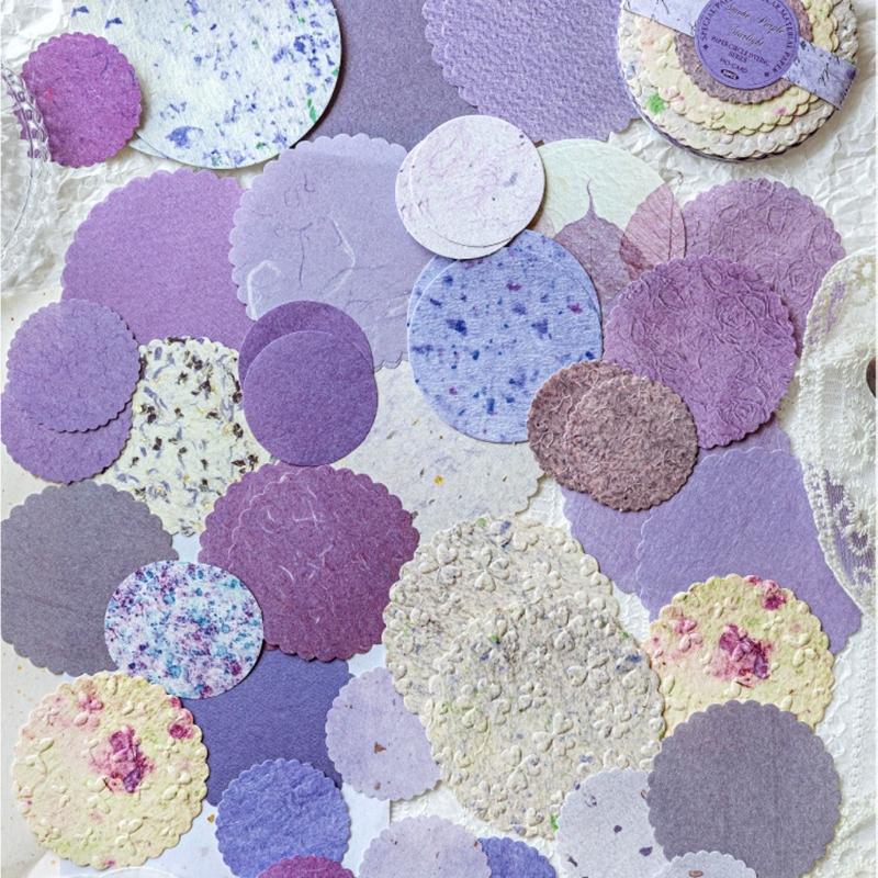 Light Retro Decorative Paper Disks Paper Disc For Journals Gift Packaging Creative Projects Soft Color Palette