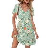 Summer Dresses For Women Loose V Neck Short Sleeve Casual T Shirt Dress Sundresses Swimsuit Coverup With Pockets