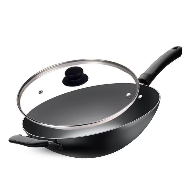 SUPOR Traditional Fine Iron Wok with Lid