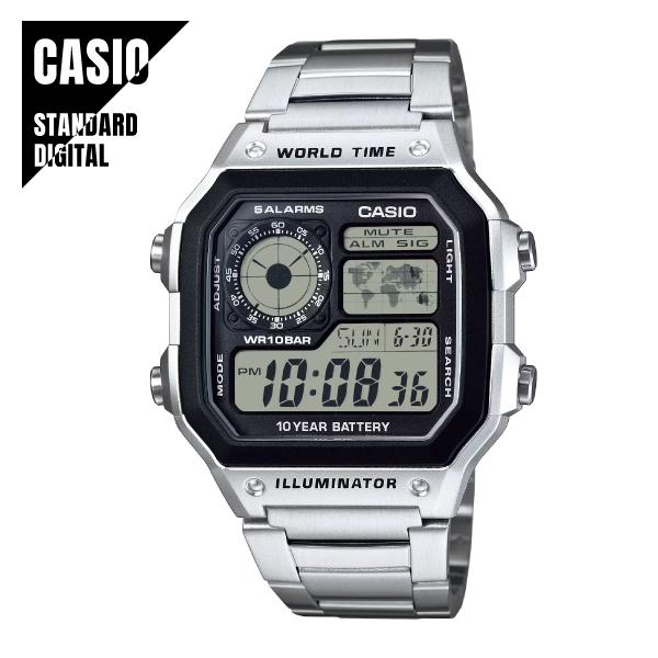 CASIO STANDARD Digital Silver Metal Watch AE-1200WHD-1AJF Men's