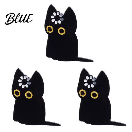 Animal Brooch 2/3Pcs Pin Black Cat Design Lapel Decorative Badge