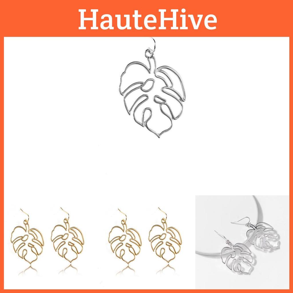 Trendy Silver Plated Leaf Earrings For Women Unique Asymmetric Fashion Piece