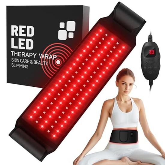 Red Light Therapy for Body 5 Light Levels Infrared Heat Therapy Belt Wrap for Back Waist Muscle Pain Relief 660nm 850nm Led Beads Device with Timer