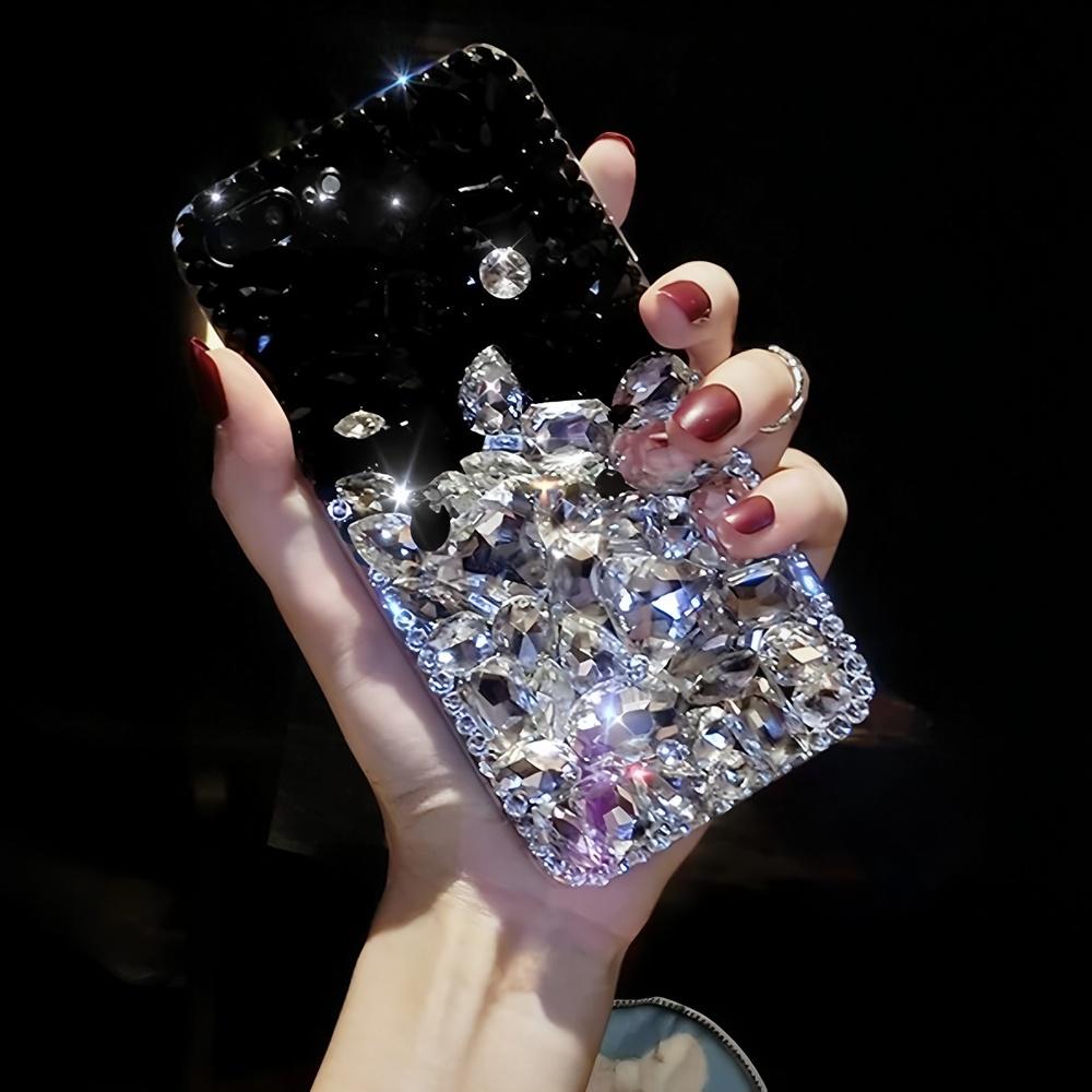 

Luxury Bling Rhinestone Crystal Flower Phone Case For OPPO Reno 14 14F 13 13F 12 12F 11 11F Pro 4G 5G Glitter Diamond Gemstone Cover OPPO Reno 14 чёрный/белый