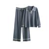 Lounge Matching Set for Women 2 Piece Sweater Sets Fall Winter Casual Outfits Sweatsuit Womens Knitted Polo Pullover Tops and Wide Leg Pants Tracksuit