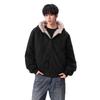 Unisex Winter Hooded Cotton Puffer Jacket With Faux Suede Collar Fleece Lining Oversized Fit