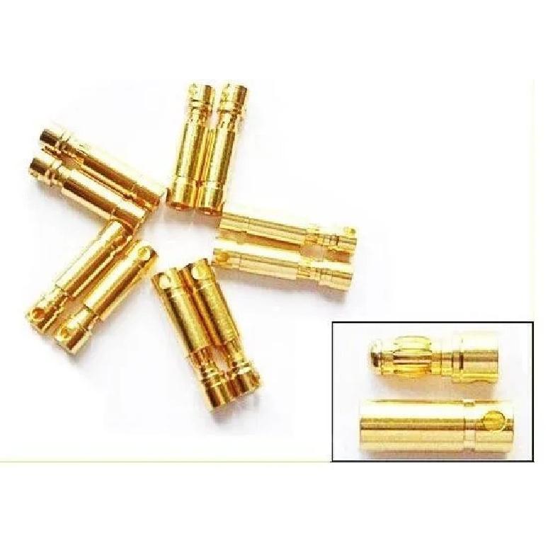 10pair/lot 2.0mm 3.0mm 3.5mm 4.0mm 5.0mm 5.5mm 6.0mm 6.5mm 8.0MM Gold Bullet Banana Connector Plug for ESC Lipo RC Battery Motor