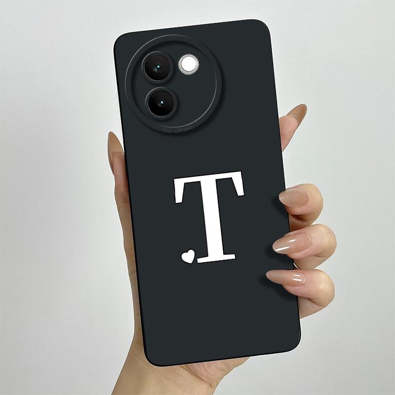 For Vivo V30e Case Vivo V30E 5G V2340 V2339 Phone Case Cute Initial Letters ShockProof Matte Silicone Soft Protective Back Cover