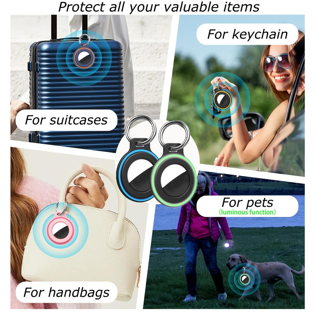 For Apple Airtags Locator Silicone Protect Case For Kids/Pet/Backpack With Strap Lanyard + Keychain AirTag GPS Tracker Accessory