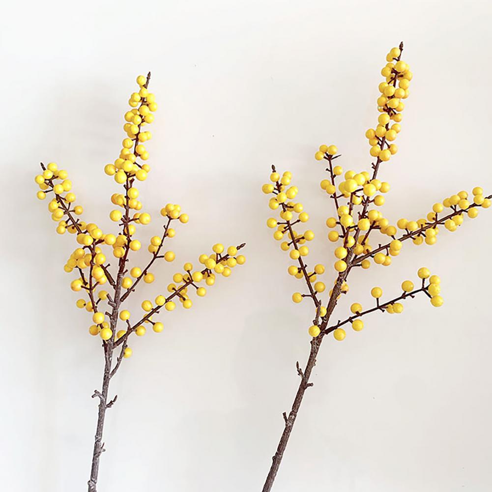 Long-lasting Fake Berries No Maintenance Artificial Flowers Artificial Holly Berries Decoration Realistic Faux Berries Flexible