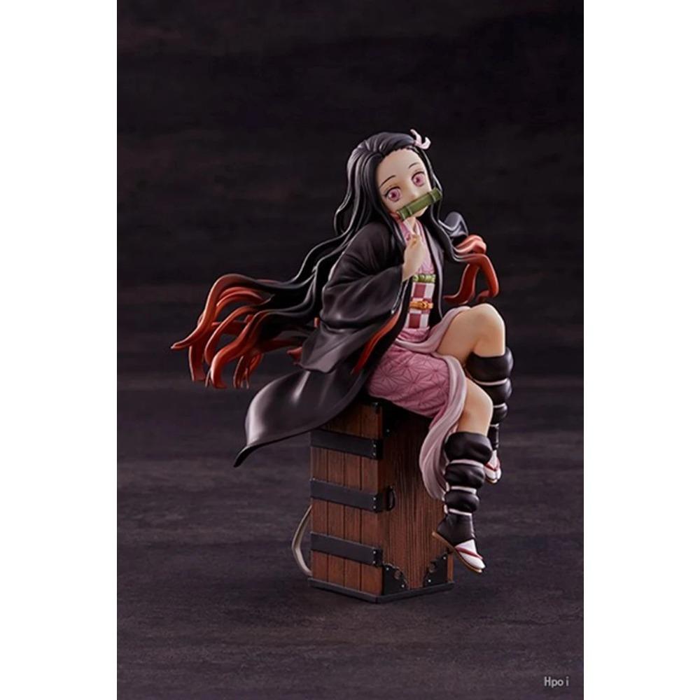15CM Demon Slayer Kamado Nezuko Sitzendes Modell Spielzeug PVC Figur Spielzeug Geschenk Sammelbox Dekoration Schreibtisch Sammlung Dekoration