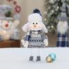 Christmas Blue Series Snowman Cloth Retractable Dolls Decoration for Tree Ornaments Santa Figurine Xmas Gifts Craft Home Decor